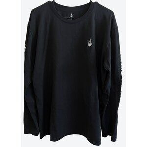 Threyda Women's XL Long Sleeve Crew Neck Black & White Geometric Shirt